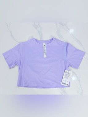 NWT Lululemon All Yours Organic Cotton Cropped T-Shirt *Lavender Frost* size XS